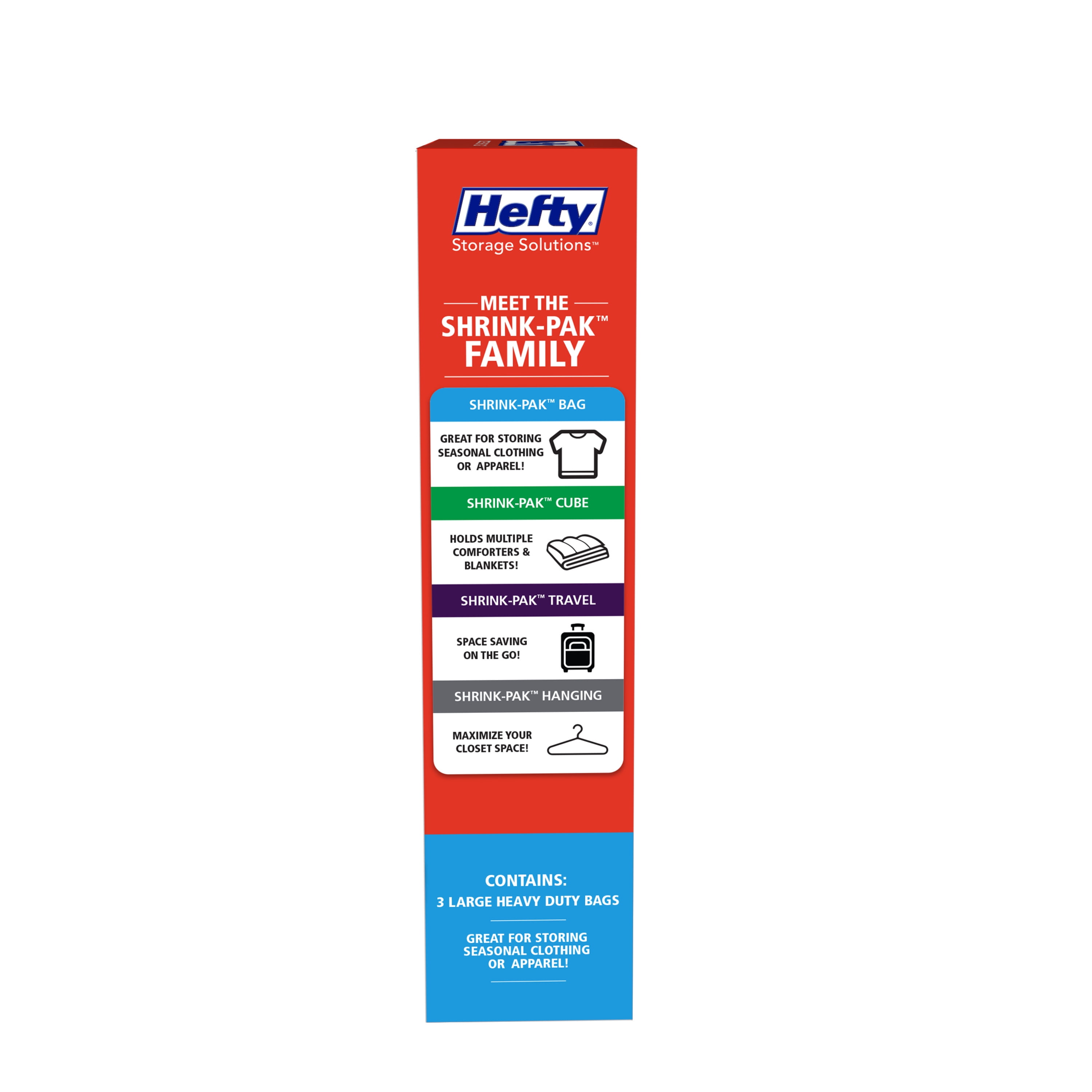 Hefty Shrink-Pak – 3 Large and 3 XL Vacuum Seal Storage Bags