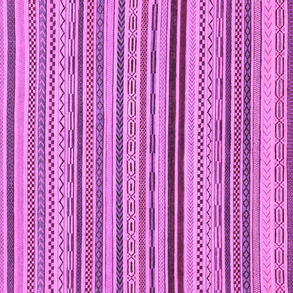 Ahgly Company Indoor Square Abstract Purple Modern Area Rugs, 7' Square