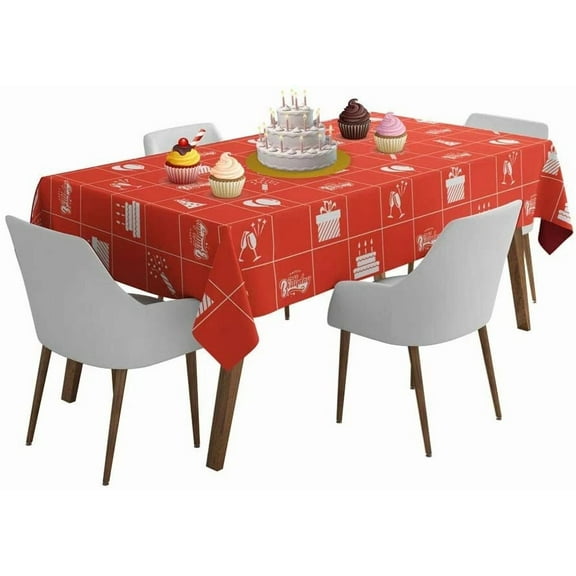 Clearlyelegant; Disposable Birthday Party Tablecloth For Rectangle Table 2Pc.
