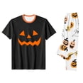 thumbnail image 3 of Matching Family Halloween Pajamas Set Candy Witch Hat Short Sleeve Horror Loungewear Skull Pumpkin Spooky Wide Leg Pjs, Kids:8 Years, 3 of 4