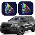 thumbnail image 2 of Bingfone Howling Wolf Print 2-Piece Sun Shade Front Windshield - Foldable Car Front Window Sunshades For Most Sedans Suv Truck - Medium, 2 of 7