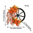 thumbnail image 3 of Hvmvliv Fall Wreath(17.72x16.54in) Fall Wreaths for Front Door, Artificial Wreath with Flowers Pumpkin Berries Bow, Door Wreath for Outside Thanksgiving,Outdoor Decor Multicolor, 3 of 9