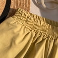 thumbnail image 4 of ITSAME Girls Shorts, Loose Fit Elastic Waist Cotton Linen Summer Casual Fashion Shorts with Pockets Yellow 2T, 4 of 9