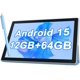 thumbnail image 1 of Ma Android 2 en 1 de 10 pulgadas con funda protectora para tabletas y lápiz capacitivo Android 15, tablet 5G, WiFi-6, visualización IPS Full HD, 6000 mAh, 64 GB ROM+12 GB RAM (4+8 virtual, 1 of 5