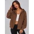 thumbnail image 3 of Sudadera con Capucha Marrón para Mujer PRETTYGARDEN con Cierre - Talla Grande, 3 of 6