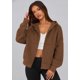 thumbnail image 3 of Sudadera con Capucha Marrón para Mujer PRETTYGARDEN con Cierre - Talla Grande, 3 of 6
