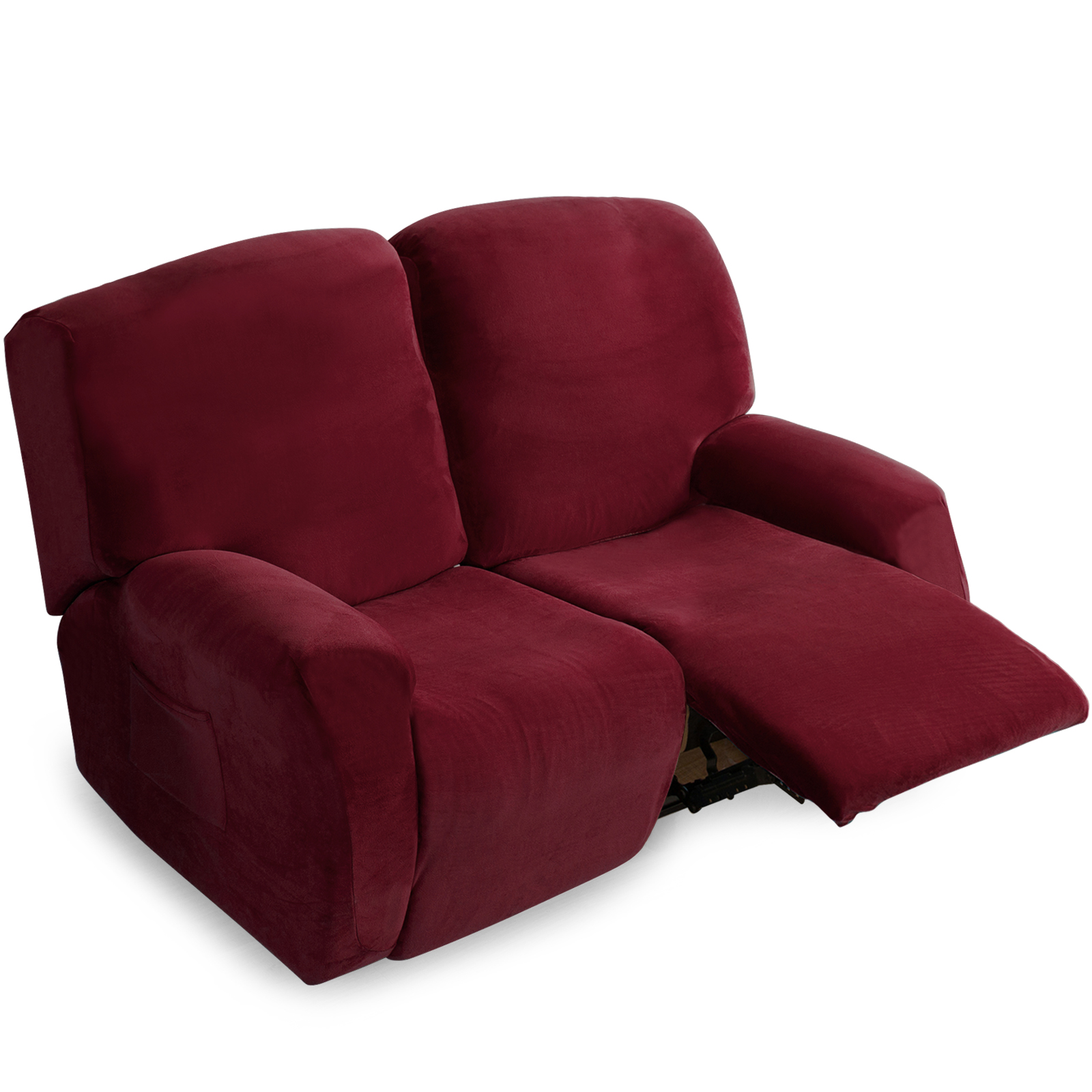 CJC Velvet Recliner Covers for 2 Seater, Stretch Armchair Slipcovers