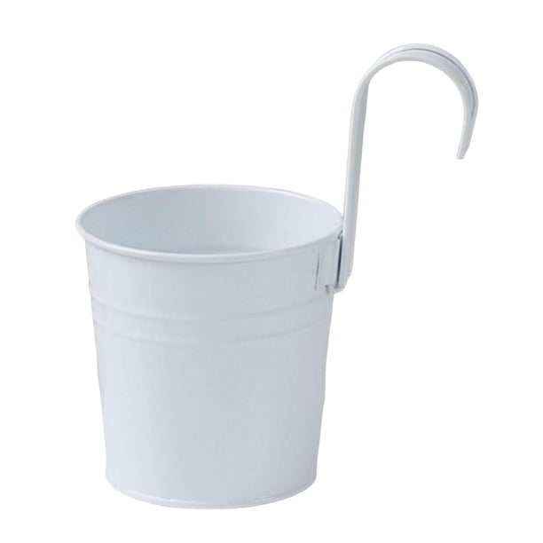 Maceta colgante de hierro para balcón con gancho desmontable, maceta de hierbas de color sólido para ventanas interiores, barandillas de vallas de jardín.