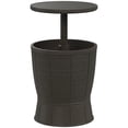 thumbnail image 1 of Outsunny Outdoor Cooler Table, 11 Gallon Patio Cooler Side Table, Brown, 1 of 10
