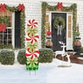 thumbnail image 2 of Christmas Decorations Outdoor, 44In Peppermint Xmas Yard Stakes - Giant Holiday Decor Signs for Home Lawn Pathway Walkway Candyland Themed Party, Red White Green, 2 of 5