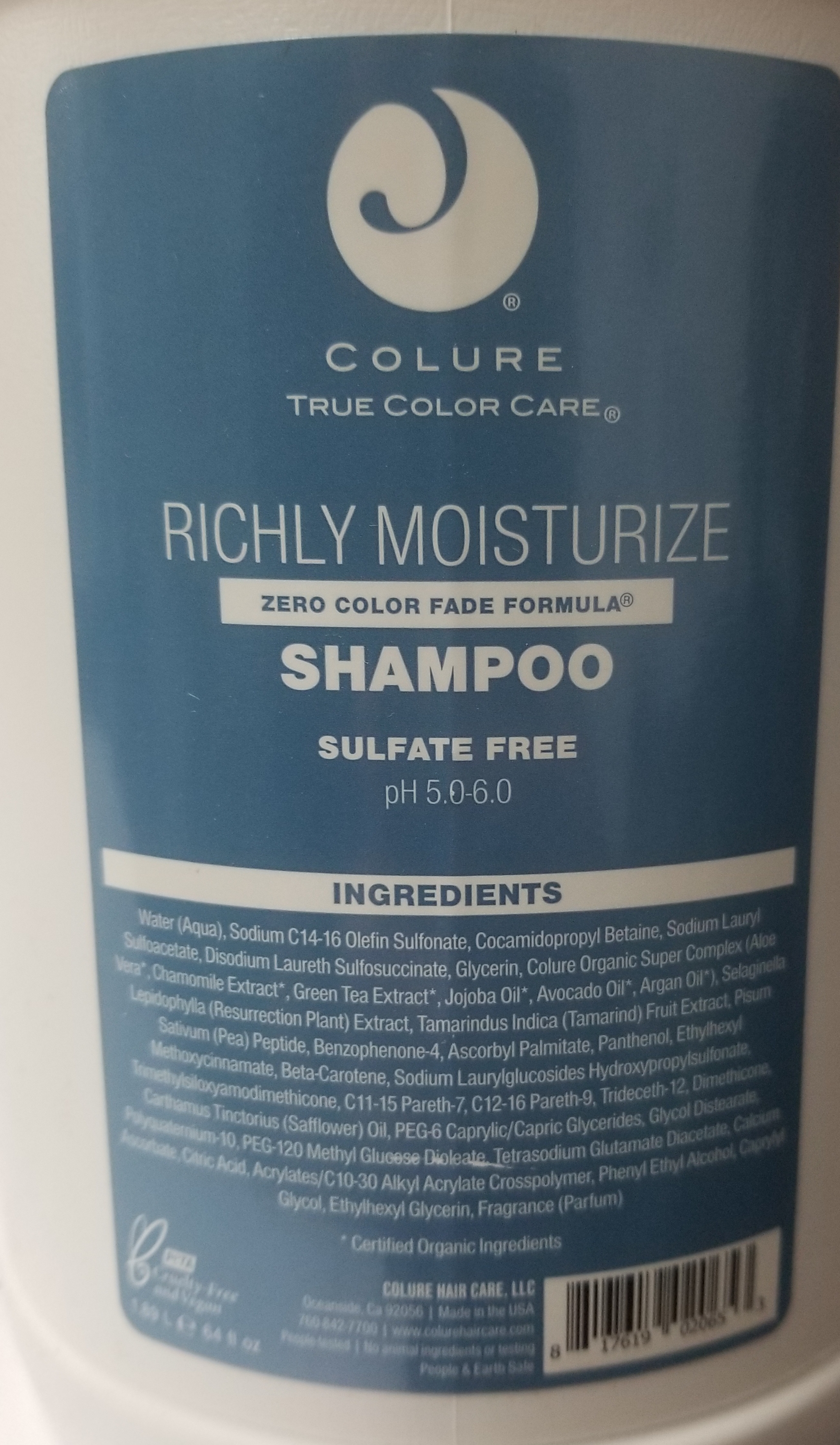 Colure True Color Care Richly Moisturize Shampoo 64 Oz