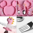 thumbnail image 4 of Service Plate 1 Set of Baby Silicone Tableware Dish Plate Baby Dinner Plate Fork Spoon Set, 4 of 6