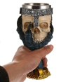 thumbnail image 1 of Cáliz decorativo de acero inoxidable con forma de calavera en 3D para vino, cerveza, bar, pub, copa gótica azul, 1 of 2