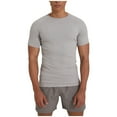 thumbnail image 1 of cfhntfmh Men's Muscle T Shirts Ribbed Knit Stretch Short Sleeve Round Neck Workout Tees Solid Color Slim Fit Knit Shirts, 1 of 7