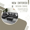 thumbnail image 5 of Homeora 3-Piece Piece Couch Living Room,Faux Leather Sofa Set,Faux Leather Sofa Set,L-Shaped Sectional Sofa,Right Facing Chaise Couch Living Room,Black, 5 of 8