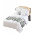 thumbnail image 6 of Bed Runner Scarf Twin Size, Palm Leaves Stain Bed Runners & Scarves for Foot of Beds, Turquoise Tropical Leaf Botanical Retro Spring Decorative Bedding Runner Scarf for Hotel 71 x20 Inch, 6 of 6