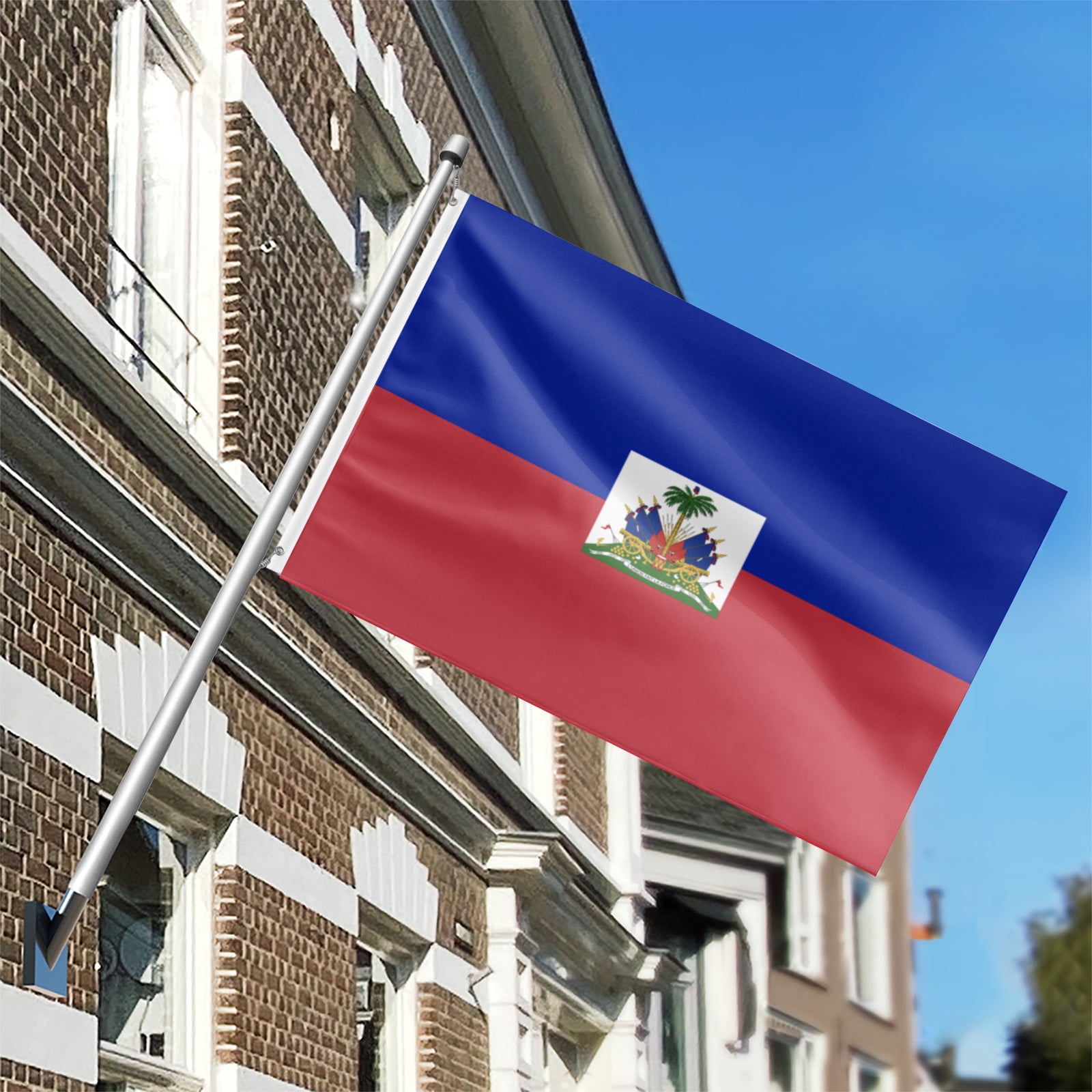 Livetty Double Sided 3 layers Flags 4x6 Ft Haiti Flags Banner for Yard Decoration Garden Display For World Soccer Play