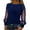 Blue, variant on Yigetop Sequin Tops for Women Women's Long Sleeved Loose Round Neck Casual Loose T Shirt Top Sparkly Tops for Women Black L