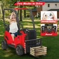 thumbnail image 5 of EastVita 12V Ride on Forklift Car with Tent, Electric Kids Simulate Ride on Car Toys with Remote Control, Liftable Fork and Pallet 2 Speeds Music USB, 5 of 7