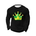 thumbnail image 5 of Ceisia Men's Mardi Gras Glitter Crown Print Waffle Knit Crew Neck Long Sleeve T-Shirt Gift, 5 of 5