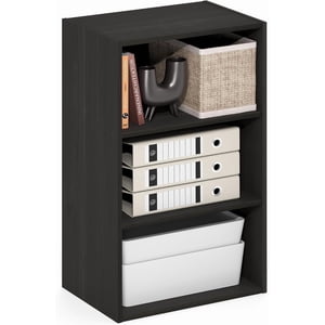 Étagère du livre de base, 3-Tier Bibliothèque d'organisateur de stockage Cube avec plateau ouvert, 11 x 17 x 26, pour Salon, Chambre, Bureau à la Maison, Espresso