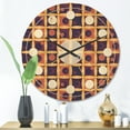 thumbnail image 2 of Designart 'Grid in Orange Retro' Mid-Century Modern Wood Wall Clock, 2 of 5