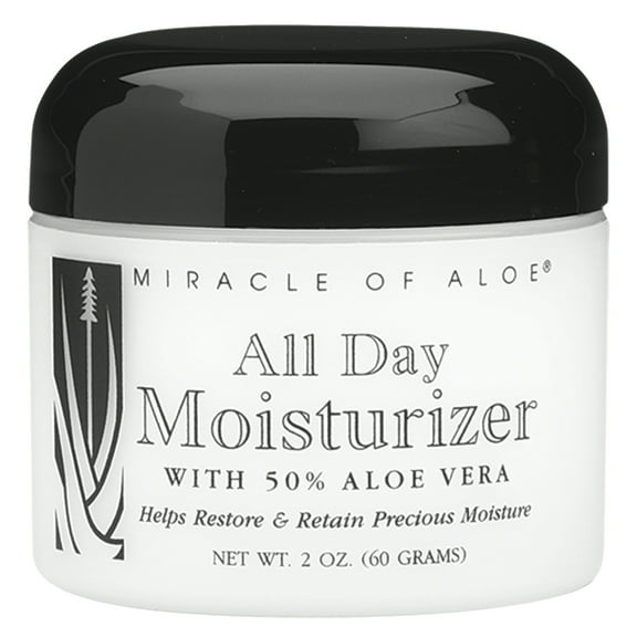 Aloe All Day Moisturizer 2 Ounce with 50% Ultra Aloe by Miracle Of Aloe