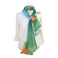 thumbnail image 6 of INSPIRE CHIC Women's Chiffon Shawl Long Geometric Beach Scarves Green Orange, 6 of 7