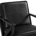 thumbnail image 2 of Yaheetech Faux Leather Accent Chair with Z-shaped Wood Legs,Black, 2 of 8