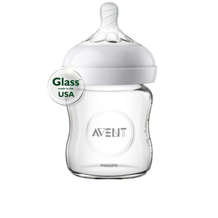 Philips Avent Natural Glass Baby Bottle, 4oz, 1pk, SCF701/17