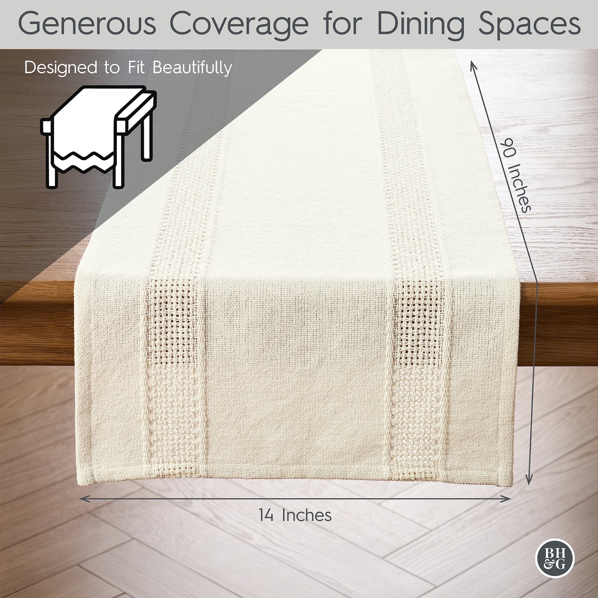 Better Homes & Gardens Dobby Table Runner, 14 in x 90 in, Keith