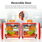 Costway 1.6 Cubic Feet Compact Refrigerator Reversible Door Mini Fridge Red