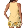 thumbnail image 6 of JULMCOMO Tankini Swimsuits for Women Sunflower Print Crew Neck Drawstring Sporty Bathing Suits Summer Vacation Two Piece Swimsuit Yellow L, 6 of 6