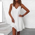 thumbnail image 3 of Dvprdro V Neck Sleeveless Hollow Out Cutout Detail Loose A Line Mini Dress for Women Summer Beach Resort Casual Solid, 3 of 6