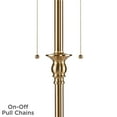 thumbnail image 3 of 360 Lighting Dyna Traditional 58" Tall Standing Floor Lamp Pole Pull Chain Gold Antique Brass Finish Knife Pleat White Shade, 3 of 5