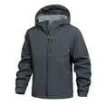 thumbnail image 3 of Varsity Jacket Men Hooded Zipper Solid Color Drawstring With Pockets Mens Jackets Y2K,Grey,2XL, 3 of 5