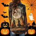 thumbnail image 7 of Halloween Cardigan for Women Pumpkin Long Sleeve Cardigan Fall Open Front Cardigan Halloween Print Medium Length Coat,Orange,3XL, 7 of 7