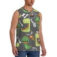 thumbnail image 2 of Fotbe Men's Cartoon Dinosaurs Print Men's Sleeveless Muscle Tank Tops Casual T-Shirts for Gym Workout Beach-XX-Large, 2 of 8