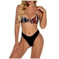 thumbnail image 2 of Daisyyozoid Discount Womens Split Swimwear Bikini 2 Piece Quick Drying Open Back Lace Stripe Set, 2 of 5