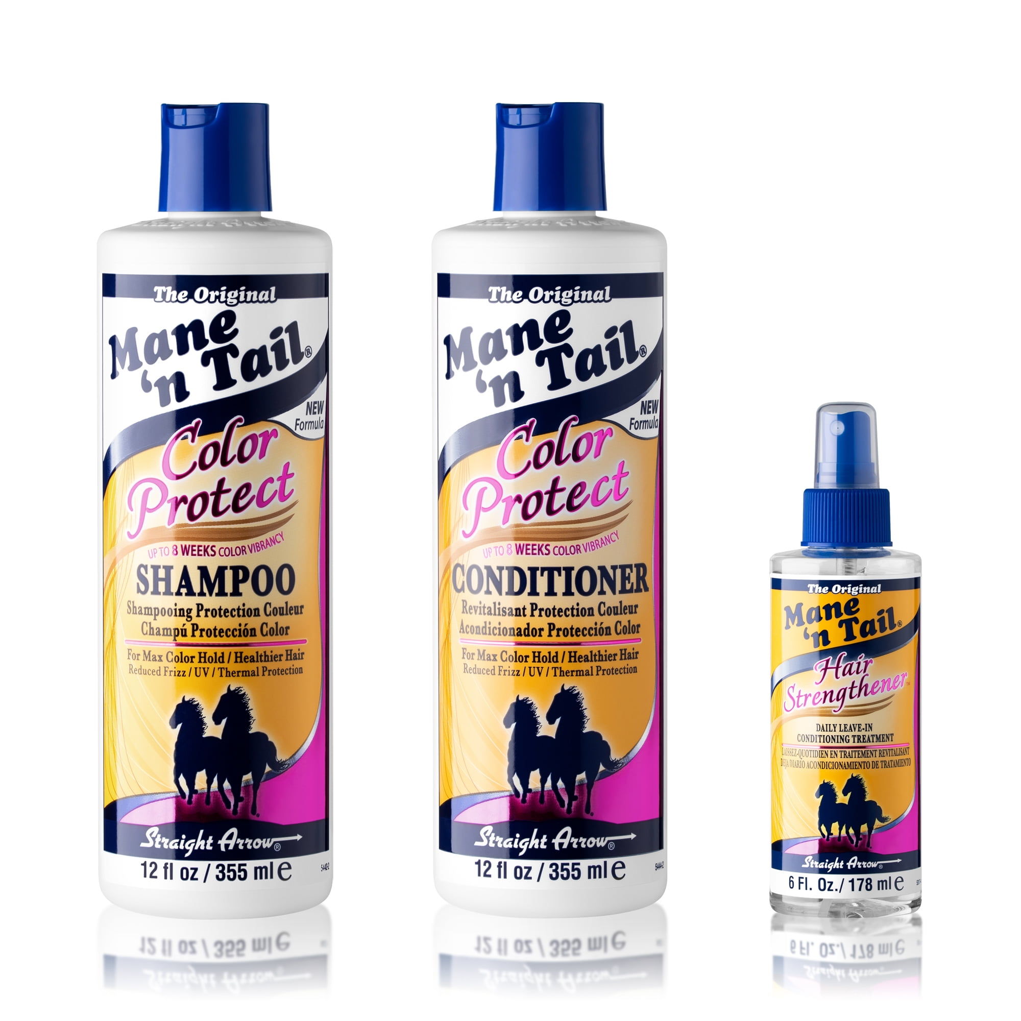 Mane 'n Tail Color Protect Shampoo & Conditioner (12 oz Each) + Hair Strengthener Spray (6 oz) – Protects, Strengthens & Enhances Color Vibrancy