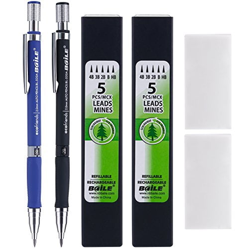 Deli Exam Mechanical Pencil Set 2B 2.0mm With 1 EXAM Eraser 1 Box of 2.0