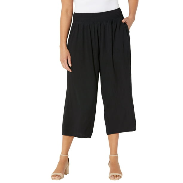 Catherines Women's Plus Size Gauze Pull-On Capri - Walmart.com