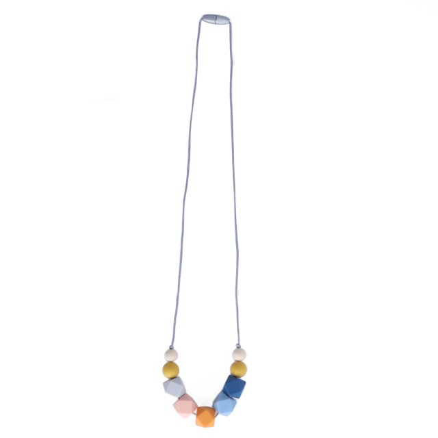 Collar para masticar para la dentición del bebé, mordedor portátil de silicona para bebés de colores vibrantes seguros de calidad alimentaria 2