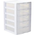 thumbnail image 2 of 1) New Sterilite 20758004 Clearview Small 5 Drawer Desktop Storage Unit White, 2 of 3