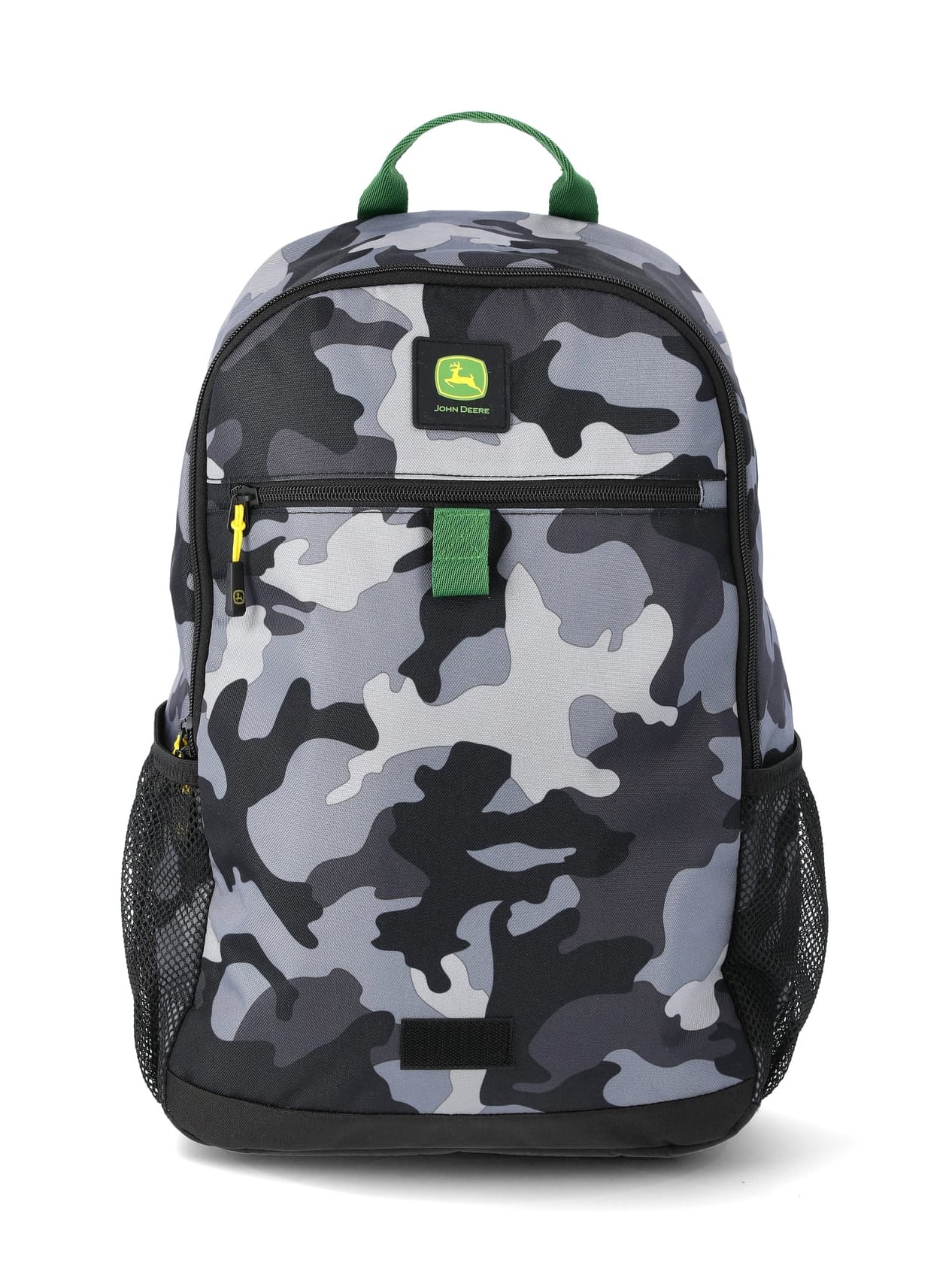 John Deere Boys' August 17" Laptop Backpack with Lunch Box, Black Camo