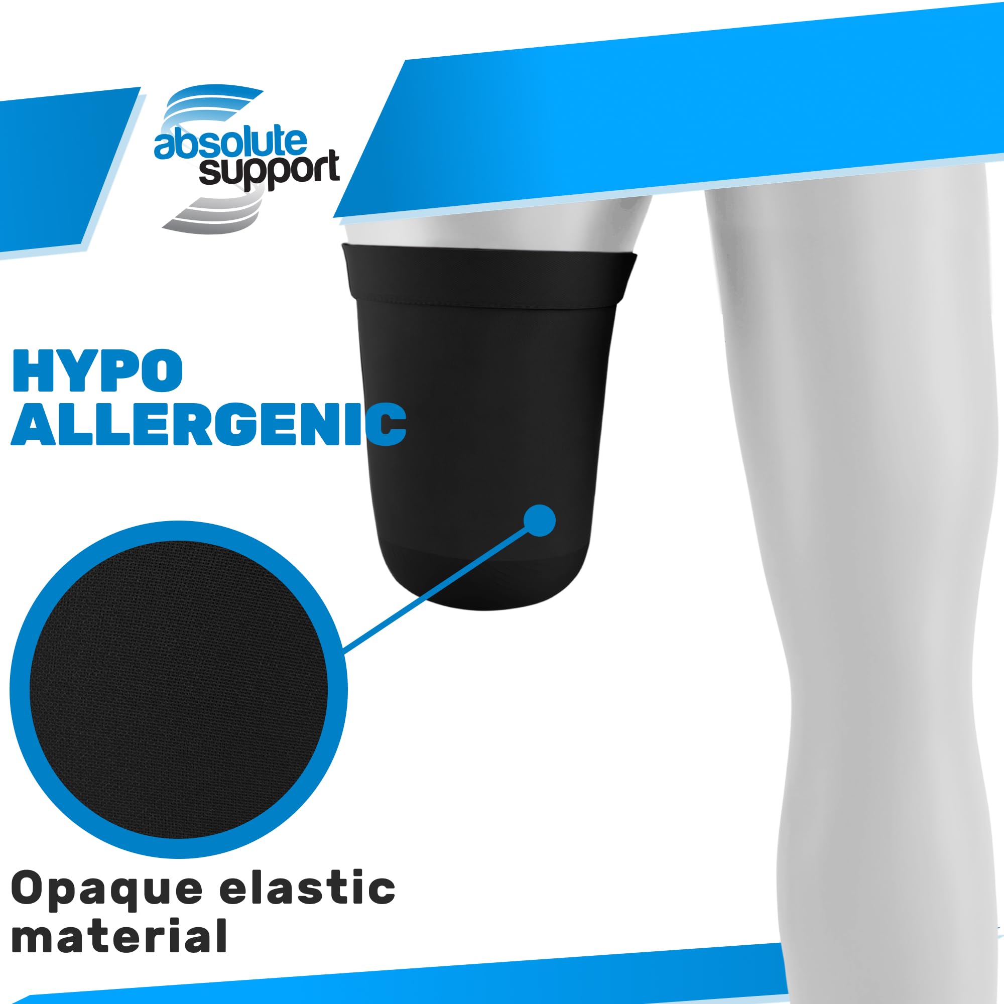 Absolute Support Above Knee Stump Compression Shrinker 20-30mmHg Black, Large