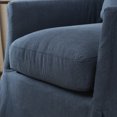 thumbnail image 3 of Navy Polyester Upholstered Swivel Barrel Armchair with Removable Washable Slipcover for Living Room, Bedroom, Feather Blend Cushion, Solid Wood Frame, Pillow Back, Fully Assembled, 3 of 13