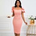 thumbnail image 2 of AURA Plus Size Elegant V Neck 3D Flower Banquet Midi Dress High Waist Bodycon African Party Dress with Belt, 2 of 10