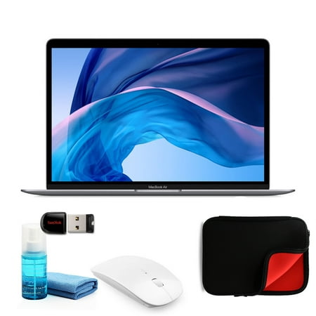 Apple MacBook Air 13 Inch (Space Gray) MWTJ2LL/A - Kit with Mouse + Case + More (New-Open Box)