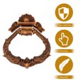 thumbnail image 3 of FENGGUIQU European Style Coffee Door Knocker Zinc Alloy Single Front Door Knocker for Home Use, 3 of 6